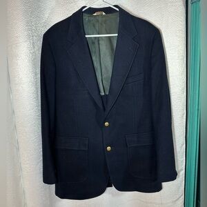 Vintage Oakmont for Crowleys Men’s Navy Blue Wool Blazer Gold Buttons Sz 41L EUC